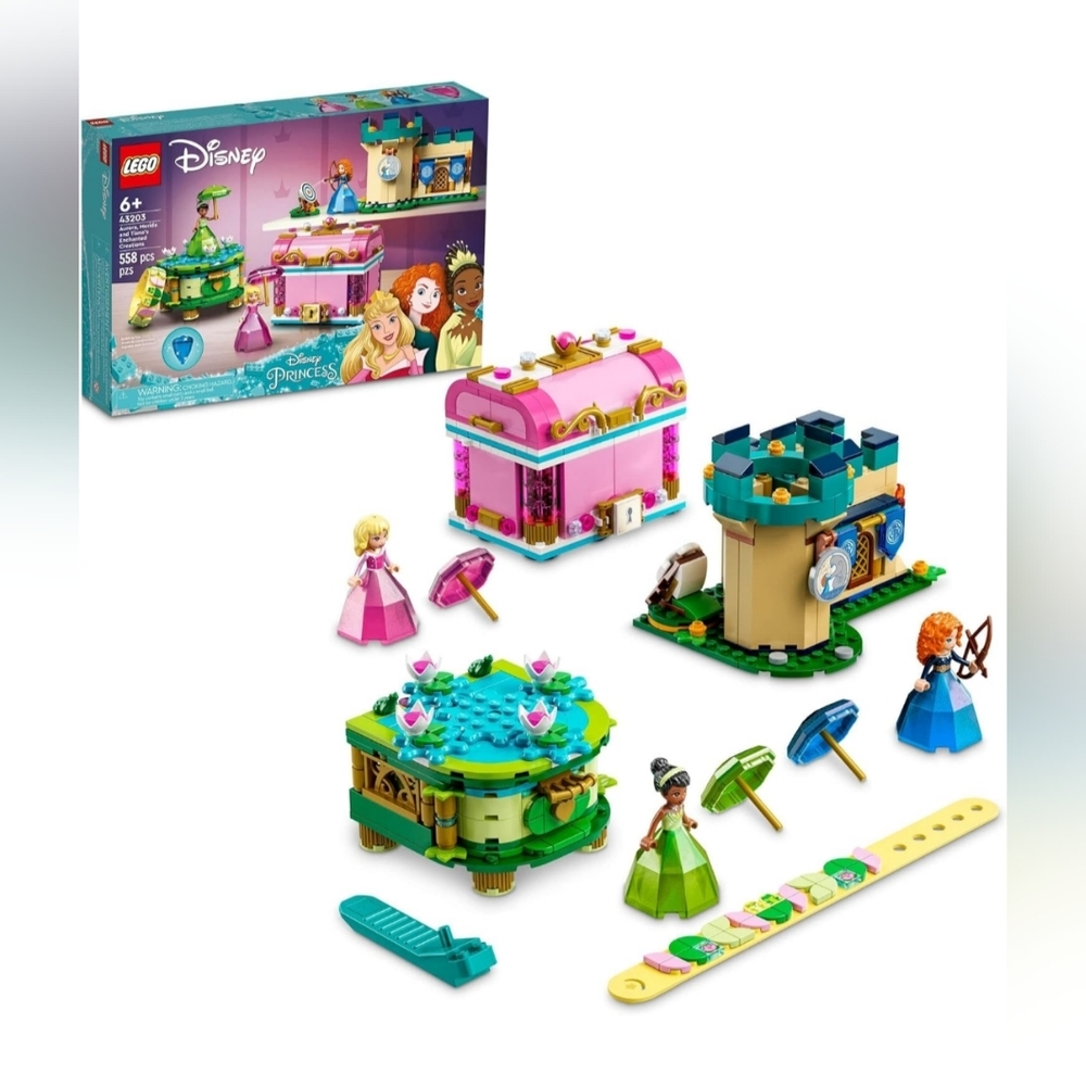 Lego Disney 43203 Aurora, Merida and Tiana's Enchanted Creations